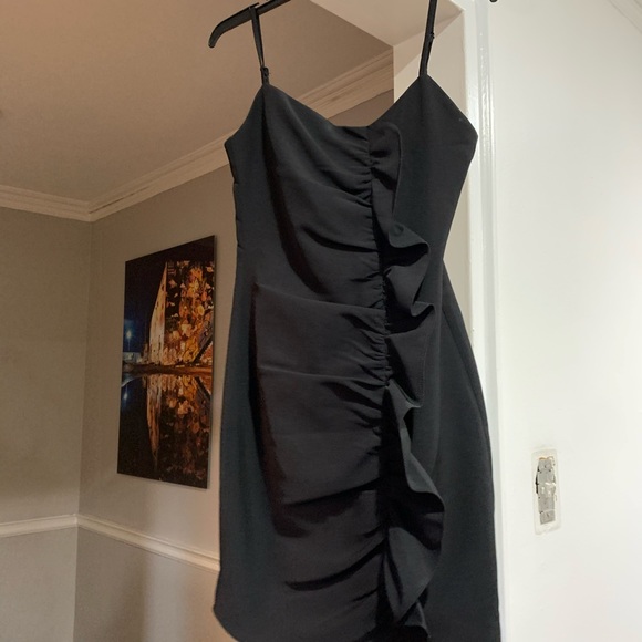 Wore once LIKELY ruffled black dress - Picture 4 of 6